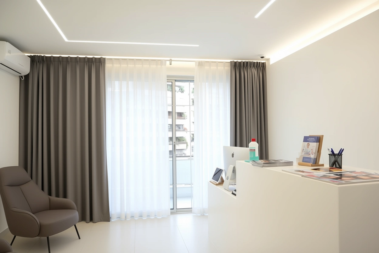 Αίθουσα υποδοχής με σύγχρονο σχεδιασμό